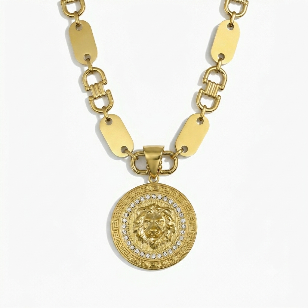 Set - 13mm - Plattenkette & Löwenkopf Anhänger