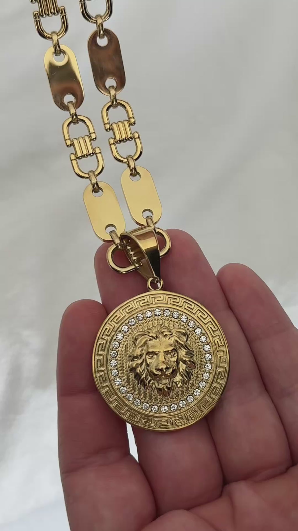Set - 13mm - Plattenkette & Löwenkopf Anhänger