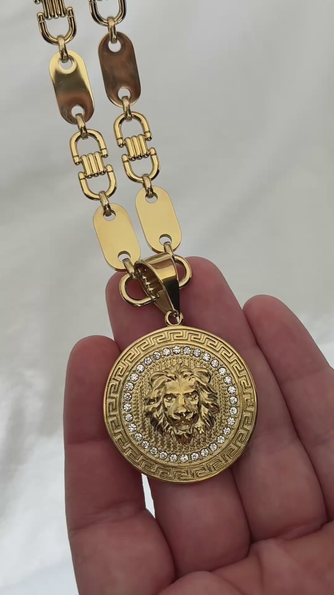 Set - 13mm - Plattenkette & Löwenkopf Anhänger